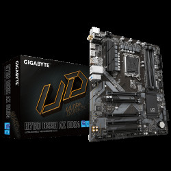 Материнская плата Gigabyte B760 DS3H AX DDR4, Socket 1700, Intel®B760, 4xDDR4-3200, HDMI+DP, 5xPCI-Ex16, 4xSATA3(RAID 0/1/5/10), 2xM.2, 8Ch Audio, 2.5GLan, WiFi, (4+4)xUSB2.0, (1+2)xUSB3.2, (1+1)xUSB3.2 Type-C™, 1xPS/2, ATX, RTL