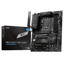 Материнская плата MSI PRO B760-P WIFI DDR4 B760, LGA1700, 4DDR4, 5PCIEx16, 2M.2, 2TypeC, 2USB3.2Gen2, 2USB3.2Gen1, 8USB2.0, 4SATA3.0, 2.5G, DP, HDMI, ATX, RTL