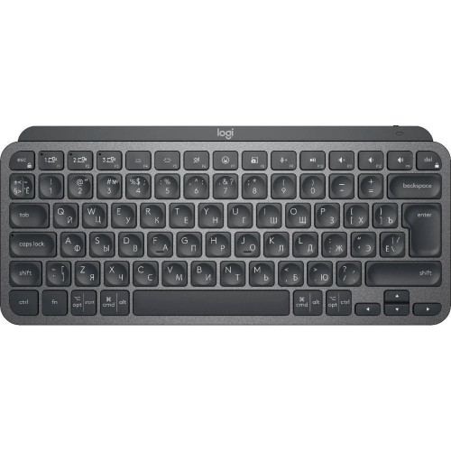 Клавиатура беспроводная Logitech MX Keys Mini Graphite |920-010501| Компактная, черная, Bluetooth LE/Logi Bolt, автоматическая подсветка, встроенная батарея, Type-C коннектор, кабель Type-C - Type-A в комплекте