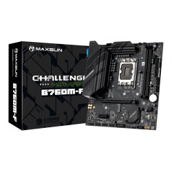 Материнская плата Maxsun MS-Challenger B760M-F B760, LGA1700, 2DDR4, 1PCIEx16, 1PCIEx1, 1M.2, 4USB3.2Gen1, 6USB2.0, 3SATA3.0, 1G, VGA, HDMI, M-ATX, RTL