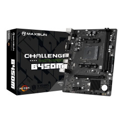 Материнская плата Maxsun MS-Challenger B450M B450, AM4, 2DDR4, 1PCIEx16, 1PCIEx1, 1M.2, 4USB3.2Gen1, 4USB2.0, 4SATA3.0, 1G, VGA, HDMI, M-ATX, RTL