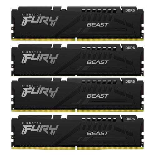 Модуль памяти Kingston 128GB DDR5 5200MHz DIMM FURY Beast Black (4х32gb), CL40 Модуль памяти Kingston 128GB DDR5 5200MHz DIMM FURY Beast Black (4х32gb), CL40