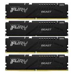 Модуль памяти Kingston 128GB DDR5 5600MHz DIMM FURY Beast Black (4х32gb), CL40 Модуль памяти Kingston 128GB DDR5 5600MHz DIMM FURY Beast Black (4х32gb), CL40