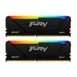 Модуль памяти Kingston 32GB DDR4 3600MHz DIMM FURY Beast Black RGB XMP kit 2x16Gb, CL18, 288-pin  1.35V  Non-ECC