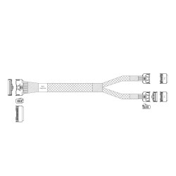 Кабель JPC P732VGB10800-1 Cable MCIO x8 74P (STRAIGHT TYPE)  -TO-  2MCIO x4 38P (STRAIGHT TYPE) , L:80cm