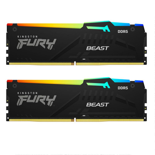 Модуль памяти Kingston 16GB DDR5 5200 DIMM FURY Beast Black RGB  kit 28,Non-ECC,  CL40, 1.25V, 288-pin RTL