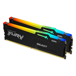Модуль памяти Kingston 32GB DDR5 5200 DIMM FURY Beast Black RGB EXPO kit 2-16gb, Non-ECC Unbuffered 1RX8 36-40-40 1.25V 288-pin 16Gbit