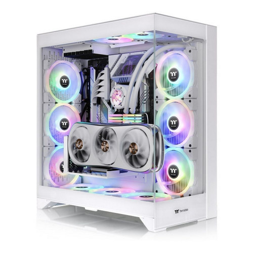 CTE E600 MX Snow/White/Win/SPCC/Tempered Glass2/Mesh & TG Front Panel/PCI-E 4.0 Dual 90  Degree White Riser Cable 400mm/Brown Box