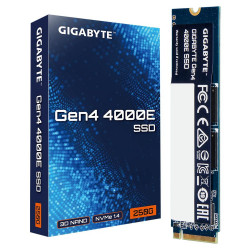 Твердотельный накопитель SSD Gigabyte M.2 2280 250GB Gen4 4000E SSD PCI Express 4.0x4, NVMe 1.4, 3500/1800, MTBF 1.5M, 3D NAND, 150TBW, RTL Твердотельный накопитель SSD Gigabyte M.2 2280 250GB Gen4 4000E SSD PCI Express 4.0x4, NVMe 1.4, 3500/1800, MTBF 1.5M, 3D NAND, 150TBW, RTL