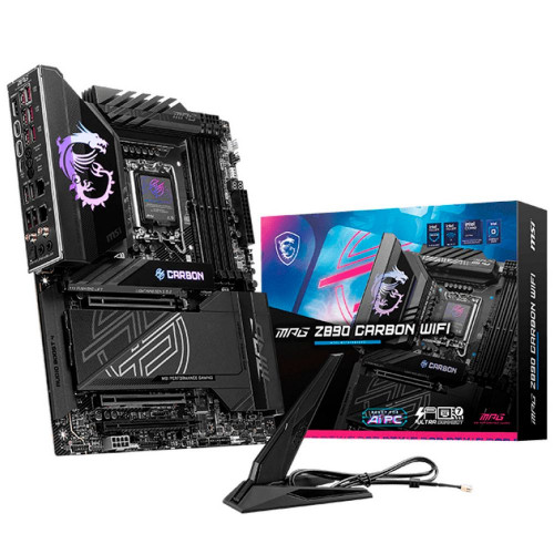 Материнская плата MSI MPG Z890 CARBON WIFI Z890, LGA1851, 4DDR5, 3PCIEx16, 5M.2, 2TypeC, 10USB3.2Gen2, 4USB3.2Gen1, 4USB2.0, 4SATA3.0, 5G, 2.5G, 2Type-C(DP), HDMI, ATX, RTL