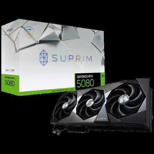 Видеокарта MSI RTX5080 SUPRIM SOC 16GB GDDR7 256bit 3xDP HDMI 3FAN RTL Видеокарта MSI RTX5080 SUPRIM SOC 16GB GDDR7 256bit 3xDP HDMI 3FAN RTL