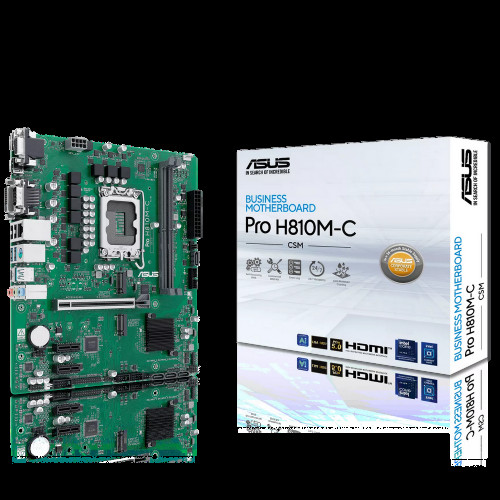 Материнская плата ASUS PRO H810M-C-CSM LGA1851 mATX 2xDDR5 PCIEx16 2xPCIEx1 2xM.2 USB-C DP HDMI DVI VGA GLAN Материнская плата ASUS PRO H810M-C-CSM LGA1851 mATX 2xDDR5 PCIEx16 2xPCIEx1 2xM.2 USB-C DP HDMI DVI VGA GLAN