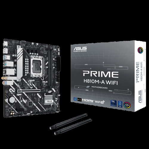 Материнская плата ASUS PRIME H810M-A WIFI LGA1851 mATX 2xDDR5 PCIEx16 PCIEx1 2xM.2 DP HDMI GLAN Wi-Fi 6 Материнская плата ASUS PRIME H810M-A WIFI LGA1851 mATX 2xDDR5 PCIEx16 PCIEx1 2xM.2 DP HDMI GLAN Wi-Fi 6