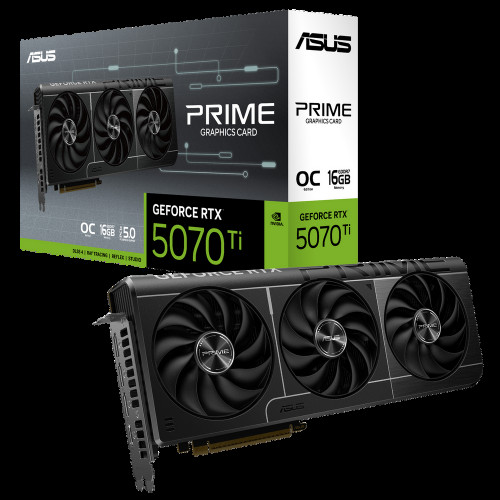 Видеокарта ASUS RTX5070Ti PRIME OC 16GB GDDR7 256bit 3xDP HDMI 3FAN RTL [PRIME-RTX5070TI-O16G]