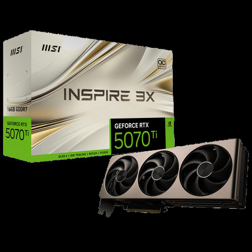 Видеокарта MSI RTX5070Ti INSPIRE 3X OC 16GB GDDR7 256bit 3xDP HDMI 3FAN RTL