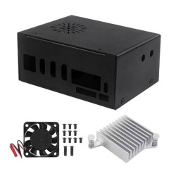 Корпус Orange pi 5 plus metal case + heatsink +fan, Type 1