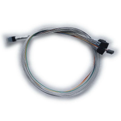 Кабель DiliVing DL-0591,    Internal SFF8643-to-4SATA+SB ( HDmSAS (прямой) -to- 4SATA(прямой)+SideBand)  Crossover, 75 cm
