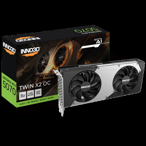 Видеокарта INNO3D RTX5070 TWIN X2 ОС 12GB GDDR7 192bit 3xDP HDMI 2FAN RTL