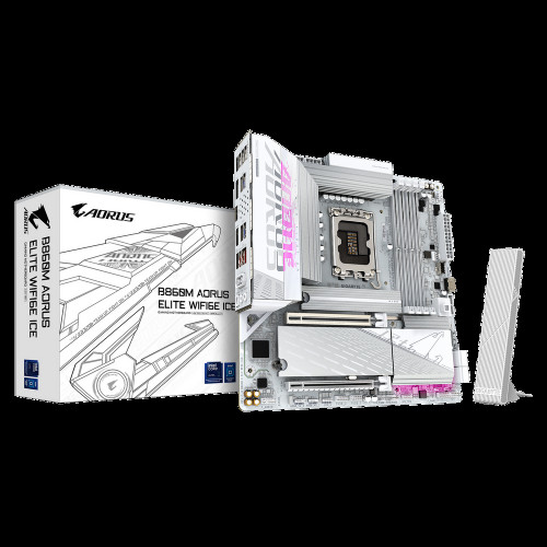 Материнская плата Gigabyte B860M AORUS ELITE WIFI6E ICE, Материнская плата Gigabyte B860M AORUS ELITE WIFI6E ICE,