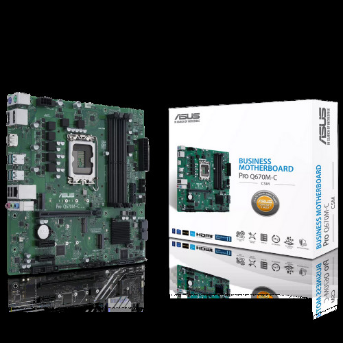 Материнская плата ASUS PRO Q670M-C-CSM LGA1700 mATX 4xDDR5 PCIEx16 2xPCIEx1 1xM.2 2xDP HDMI GLAN Материнская плата ASUS PRO Q670M-C-CSM LGA1700 mATX 4xDDR5 PCIEx16 2xPCIEx1 1xM.2 2xDP HDMI GLAN