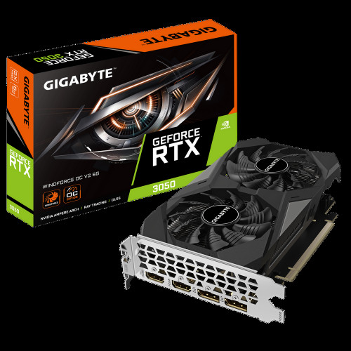 Видеокарта Gigabyte RTX3050 WINDFORCE OC V2 6GB GDDR6 96bit 2xDP 2xHDMI 2FAN RTL