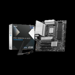 Материнская плата MSI PRO B860M-A WIFI B860, LGA1851, 4DDR5, 4PCIEx16, 3M.2, 2TypeC, 3USB3.2Gen2, 6USB3.2Gen1, 2USB2.0, 4SATA3.0, 5G, Type-C(DP), DP, HDMI, M-ATX, RTL