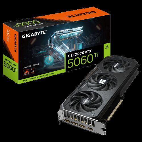 Видеокарта Gigabyte RTX5060Ti GAMING OC 16GB GDDR7 128bit 3xDP HDMI 3FAN RTL