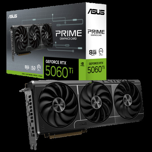 Видеокарта ASUS RTX5060Ti PRIME 8GB GDDR7 128bit 3xDP HDMI 3FAN RTL [PRIME-RTX5060TI-8G]