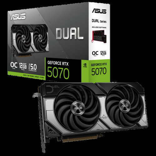 Видеокарта ASUS RTX5070 DUAL OC 12GB GDDR7 192bit 3xDP HDMI 2FAN RTL [DUAL-RTX5070-O12G]