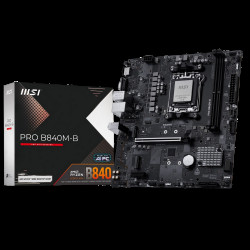 Материнская плата MSI PRO B840M-B B840, AM5, 2DDR5, 1PCIEx16, 1PCIEx1, 2M.2, 1TypeC, 6USB3.2Gen1, 6USB2.0, 4SATA3.0, 2.5G, VGA, HDMI, ATX, RTL