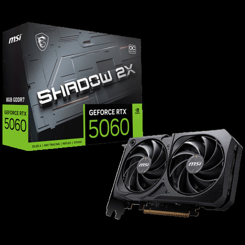 Видеокарта MSI RTX5060 SHADOW 2X OC 8GB GDDR7 128bit 3xDP HDMI 2FAN RTL