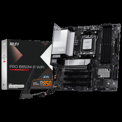 Материнская плата MSI PRO B850M-P WIFI B850, AM5, 4DDR5, 4PCIEx16, 3M.2, 3TypeC, 1USB3.2Gen2, 5USB3.2Gen1, 8USB2.0, 4SATA3.0, 5G, HDMI, ATX, RTL