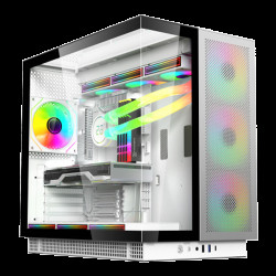 Корпус для ПК ACD Phantom 100 ATX, Type-C + 2XUSB3.0+HD audio combo, 4X120mm ARGB fans+Remote control, See View case, TG, Aluminum.