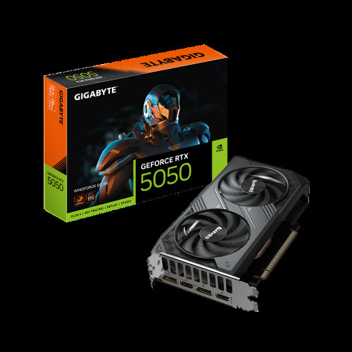 Видеокарта Gigabyte RTX5050 WINDFORCE OC 8GB GDDR6 128bit 2xDP 2xHDMI 2FAN RTL