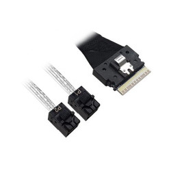 Кабель DiliVing DLSL74-8822 Slimline SASx8 (SFF8654) -to- 2 HDmSAS (White) x4 (SFF8643 (NVMe Connection), 80cm, (аналог Broadcom 05-60002-00)