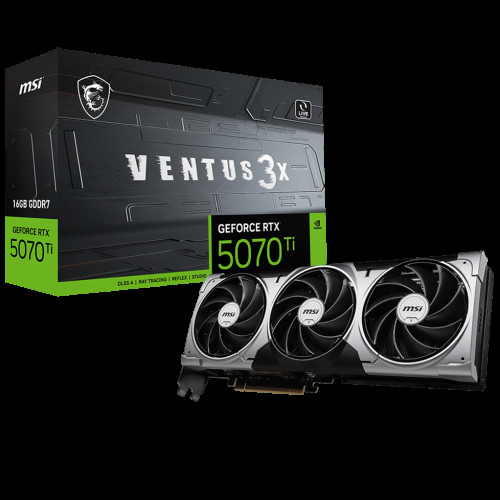 Видеокарта MSI RTX5070Ti VENTUS 3X 16GB GDDR7 256bit 3xDP HDMI 3FAN RTL Видеокарта MSI RTX5070Ti VENTUS 3X 16GB GDDR7 256bit 3xDP HDMI 3FAN RTL