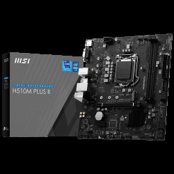 Материнская плата MSI H510M PLUS II H510, LGA1200, 2DDR4, 1PCIEx16, 1PCIEx1, 1M.2, 4USB3.2Gen1, 8USB2.0, 4SATA3.0, 1G, VGA, HDMI, M-ATX, RTL