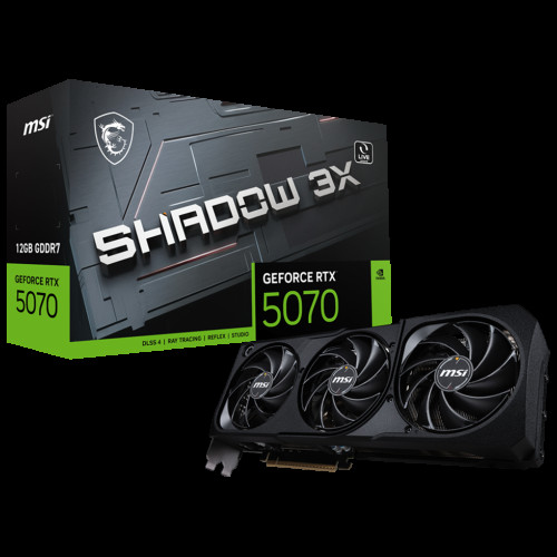 Видеокарта MSI RTX5070 SHADOW 3X 12GB GDDR7 192bit 3xDP HDMI 3FAN RTL