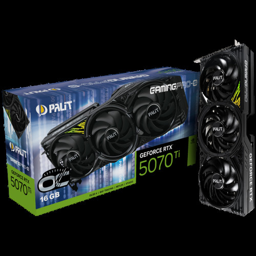 Видеокарта Palit RTX5070Ti GAMINGPRO-S OC 16GB GDDR7 256bit 3xDP HDMI 3FAN RTL