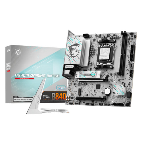 Материнская плата MSI B840M GAMING WIFI6E B840, AM5, 2DDR5, 2PCIEx16, 2M.2, 1TypeC, 6USB3.2Gen1, 6USB2.0, 4SATA3.0, 2.5G, DP, HDMI, M-ATX, RTL