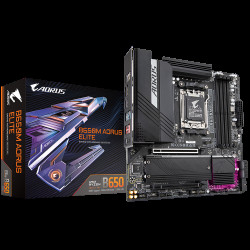 Материнская плата Gigabyte OEM B650M AORUS ELITE, Socket AM5, AMD B650, 4xDDR5-5200, HDMI+DP, 2xPCI-Ex16, 4xSATA3(RAID 0/1/10), 2xM.2, 8 Ch Audio, 2.5GLan, (4+4)xUSB2.0, (7+2)xUSB3.2, (1+1)xUSB3.2 Type-C™, mATX, RTL Материнская плата Gigabyte OEM B650M AORUS ELITE, Socket AM5, AMD B650, 4xDDR5-5200, HDMI+DP, 2xPCI-Ex16, 4xSATA3(RAID 0/1/10), 2xM.2, 8 Ch Audio, 2.5GLan, (4+4)xUSB2.0, (7+2)xUSB3.2, (1+1)xUSB3.2 Type-C™, mATX, RTL