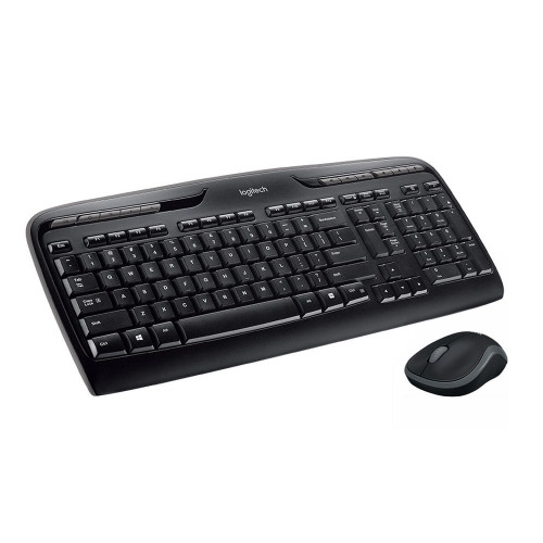 Комплект клавиатура и мышь беспроводной Logitech Wireless Combo MK330 |920-003995| клавиатура черная, мультимедийная, |920-003995| 117 клавиш, мышь M185, черная, оптическая, 3 кнопки, 2.4GHz, USB-ресивер (033719) {4}