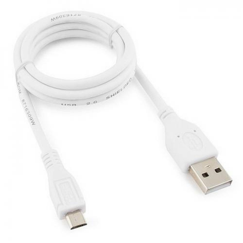 Кабель USB 2.0 Pro Cablexpert CCP-mUSB2-AMBM-W-1M AM/microBM 5P, 1м, экран, белый, пакет (082297) {200}