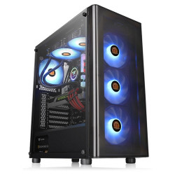 Корпус Thermaltake V200 TG RGB CA-1K8-00M1WN-01 Black/Win/SPCC/Tempered Glass1/120mm RGB Fans3 + 120mm Standard CA-1K8-00M1WN-01 Fan1/MB Sync (874398)