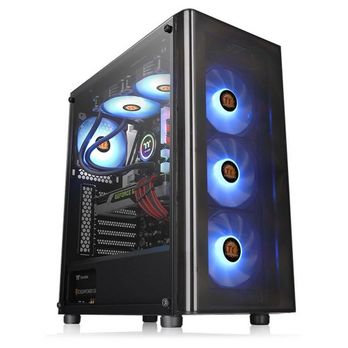 Корпус Thermaltake V200 TG RGB CA-1K8-00M1WN-01 Black/Win/SPCC/Tempered Glass1/120mm RGB Fans3 + 120mm Standard CA-1K8-00M1WN-01 Fan1/MB Sync (874398)